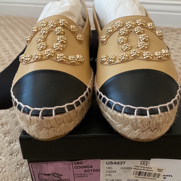 ❌NOT AVAILABLE ❌ CHANEL double espadrilles beige/black with studs - Picture 3 of 16
